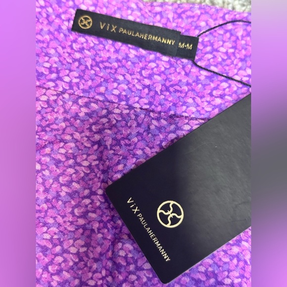 VIX by Paula Hermanny Vibrant Purple Swim Sarong Sassy skirt Swimsuit coverup M - Picture 11 of 16